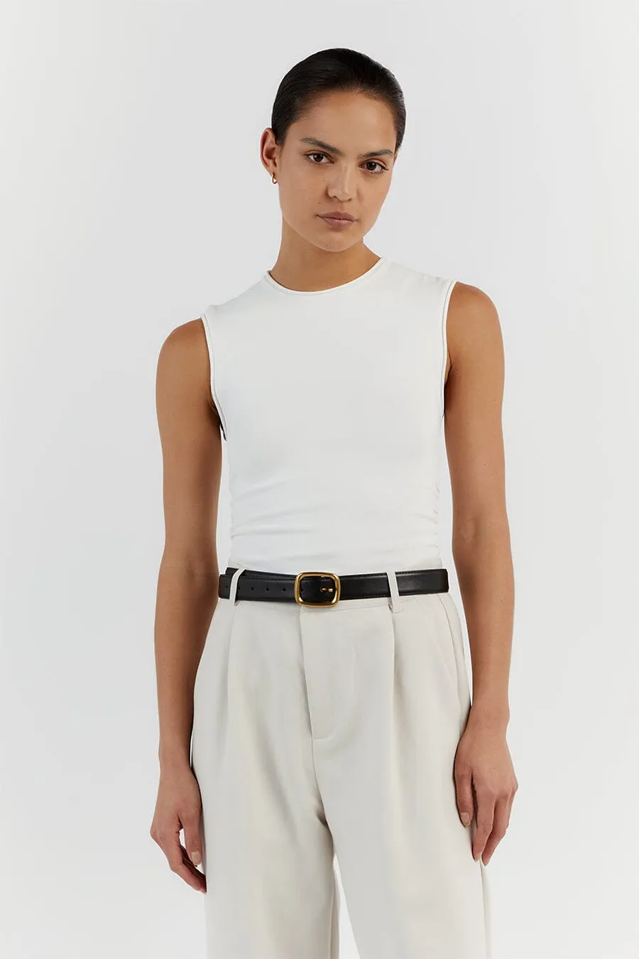 ROMY OFF WHITE SLEEVELESS TOP