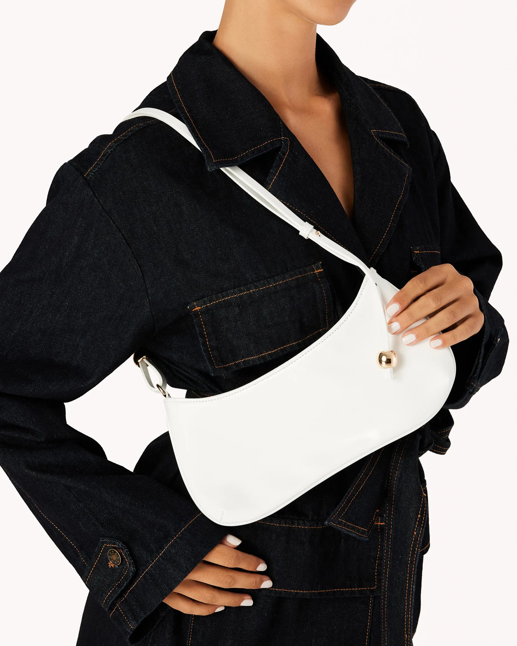 ROSABELLE SHOULDER BAG - WHITE SHINE