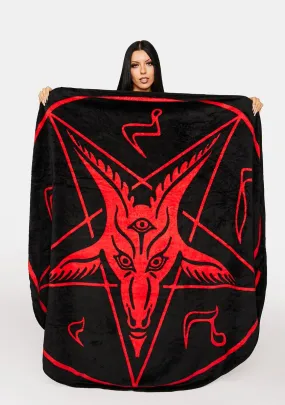 Satanic Circle Baphomet Throw Blanket-