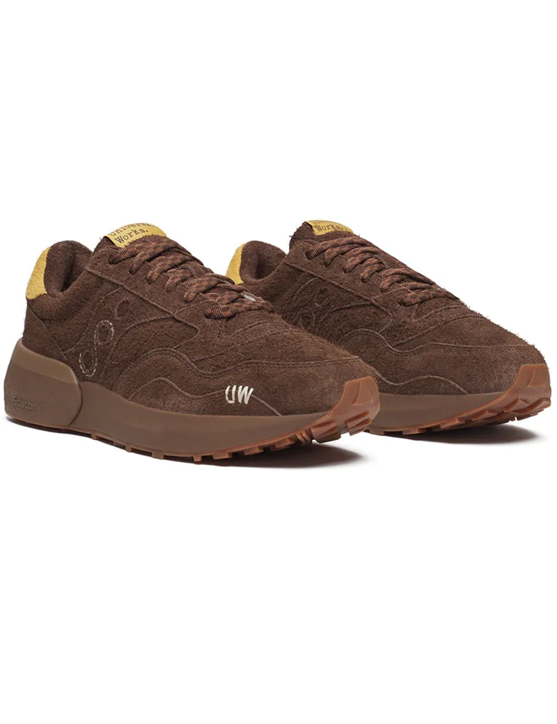 Saucony X Universal Works Jazz Nxt Trainers Brown Suede