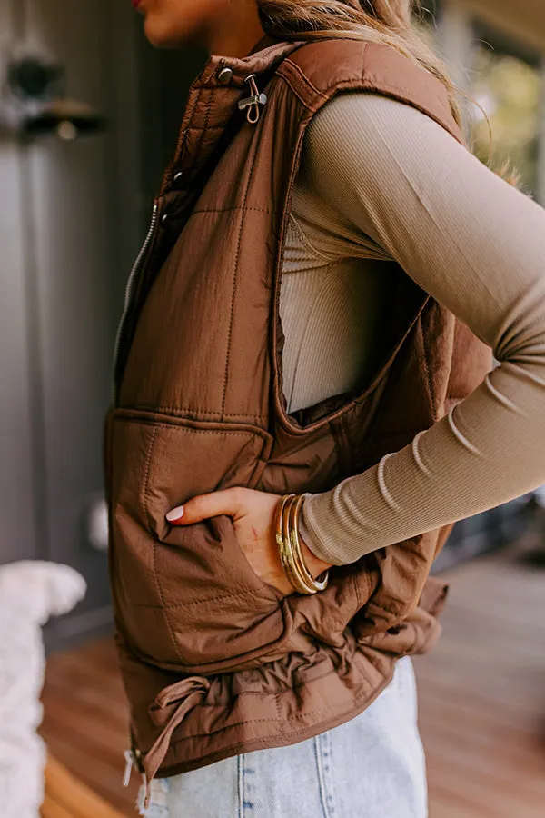 Scenic Hike Quilted Vest in Chocolate