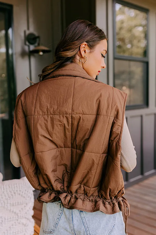 Scenic Hike Quilted Vest in Chocolate