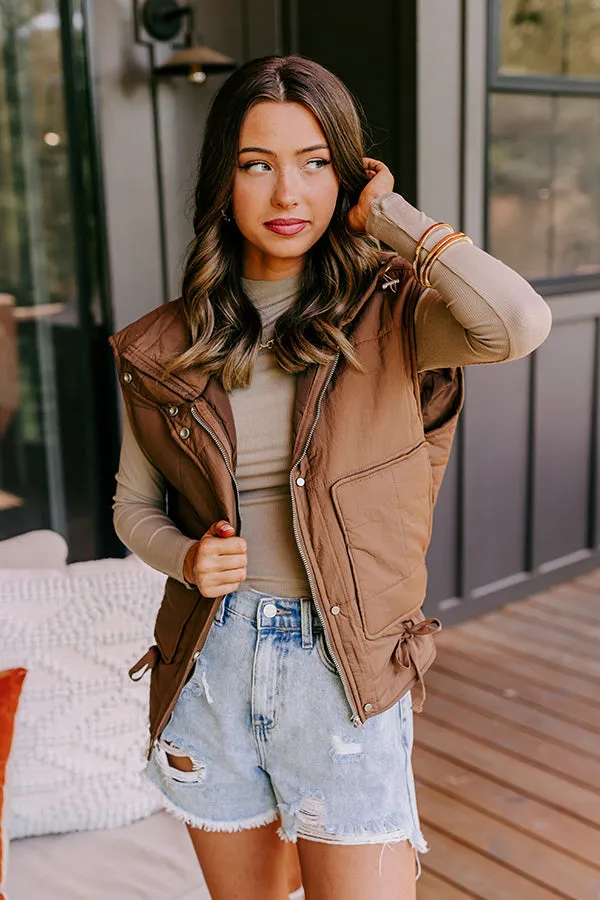 Scenic Hike Quilted Vest in Chocolate