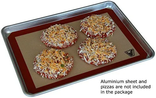 Silicone Baking Mat - Set of 3 Half Sheet (Thick & Large 11 5/8 x 16 1/2) - Non Stick Silicon Liner for Bake Pans & Rolling - Ma