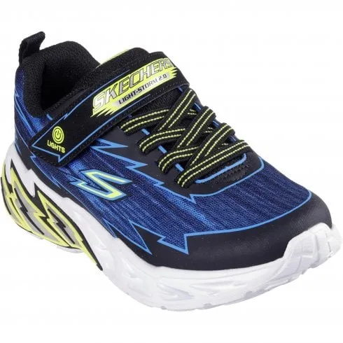 Skechers Light Storm 2.0 - Bolt-Brights | Black/Blue | Boy's Flashing Lights Trainers