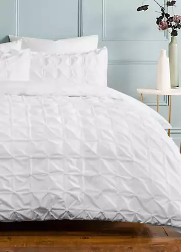 Sleepdown Rouched Pleat Duvet Cover Set - White | Kaleidoscope