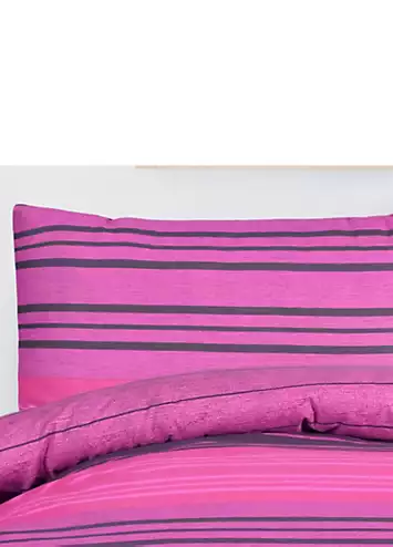 Sleepdown Textured Stripe Duvet Cover Set - Purple | Kaleidoscope