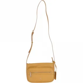 Small Compact Leather Crossbody Bag Yellow - 62662