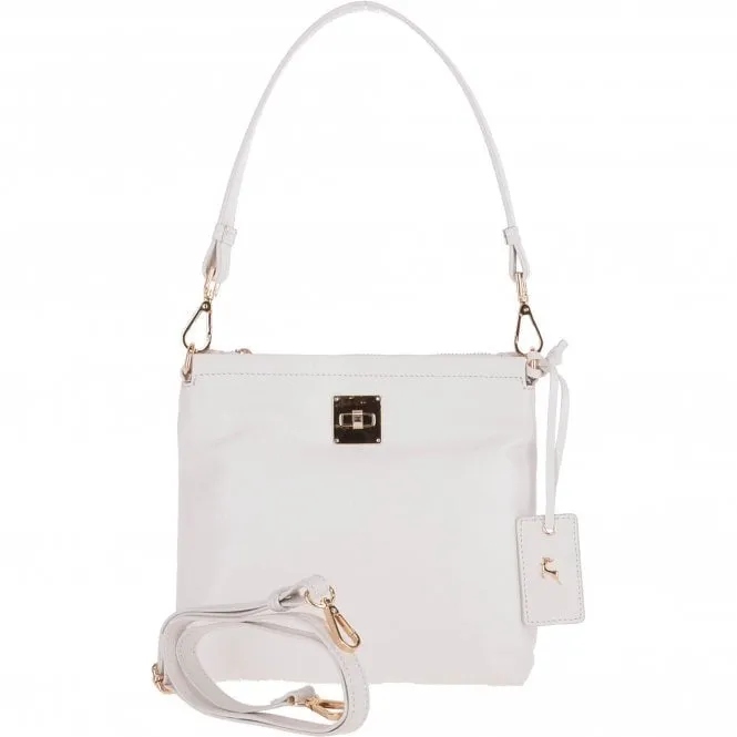 Small Two In One Leather Crossbody Bag & Shoulder Bag White: 62539