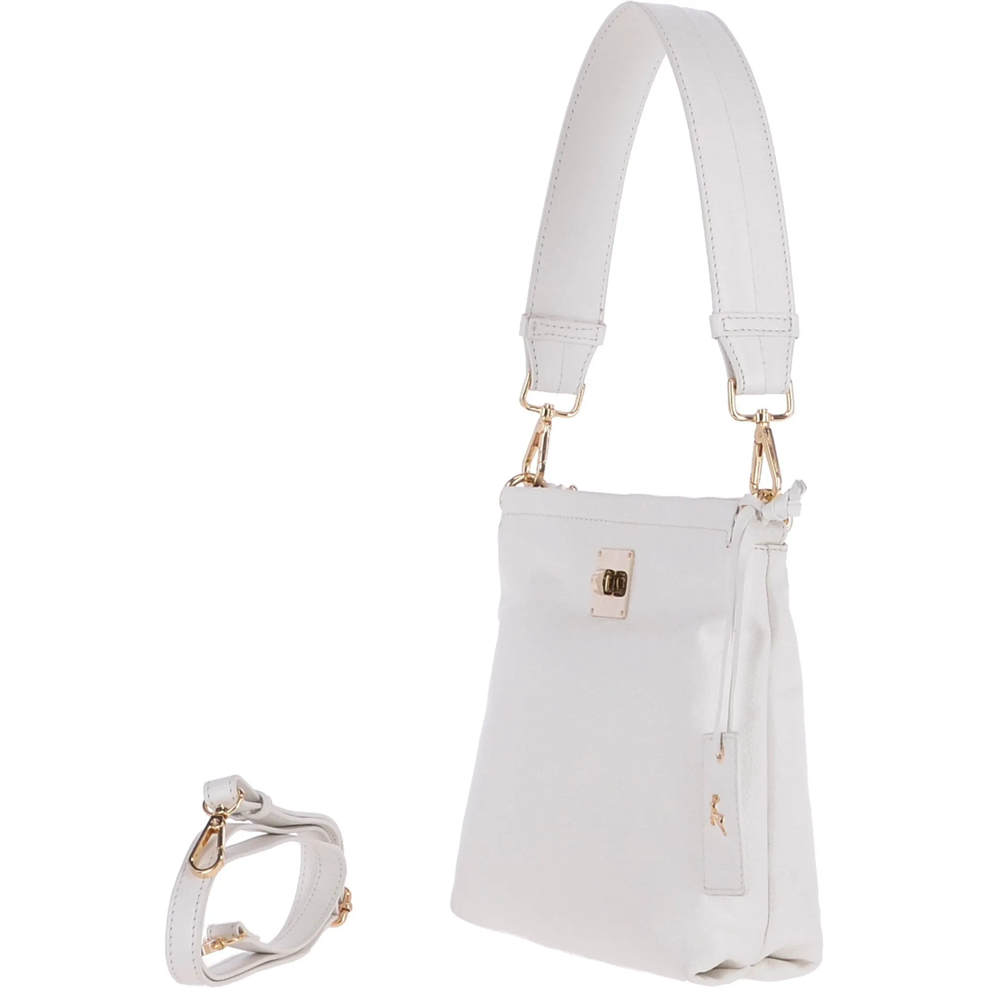 Small Two In One Leather Crossbody Bag & Shoulder Bag White: 62539