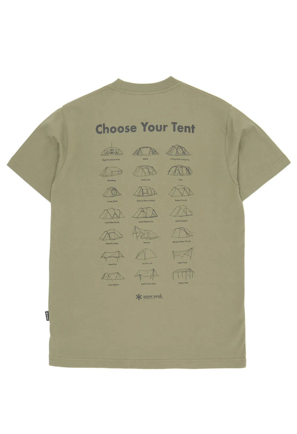 Snow Peak Choose Your Tent T-Shirt - Olive