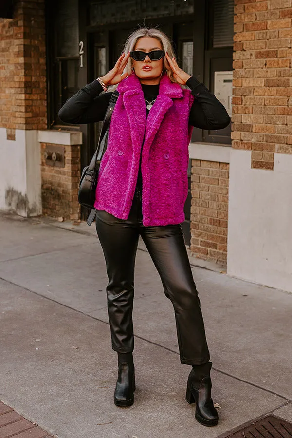 Snuggle Weather Sherpa Vest In Fuchsia