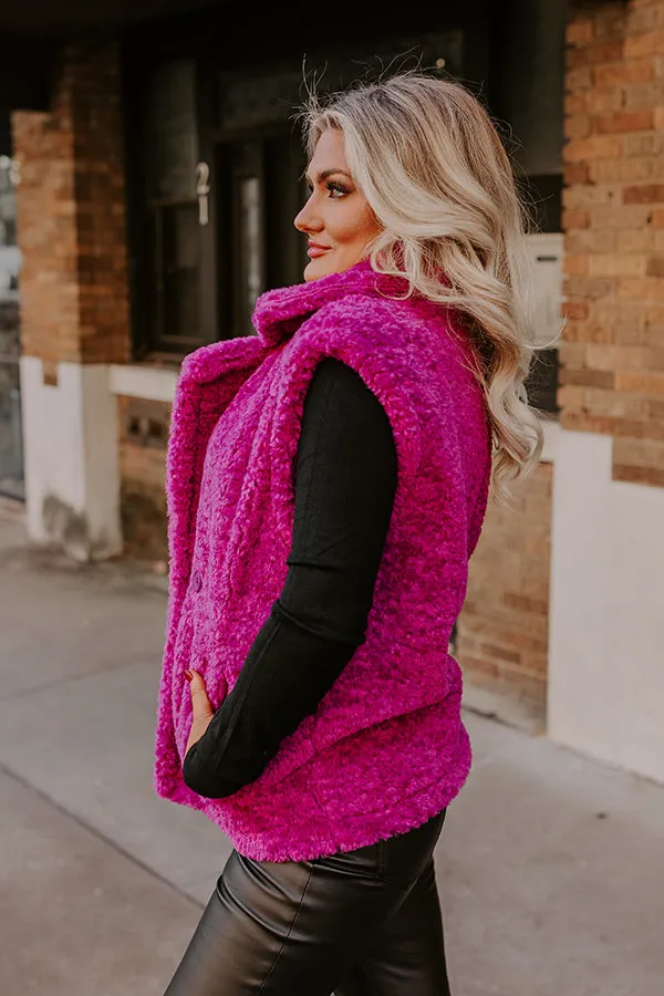 Snuggle Weather Sherpa Vest In Fuchsia