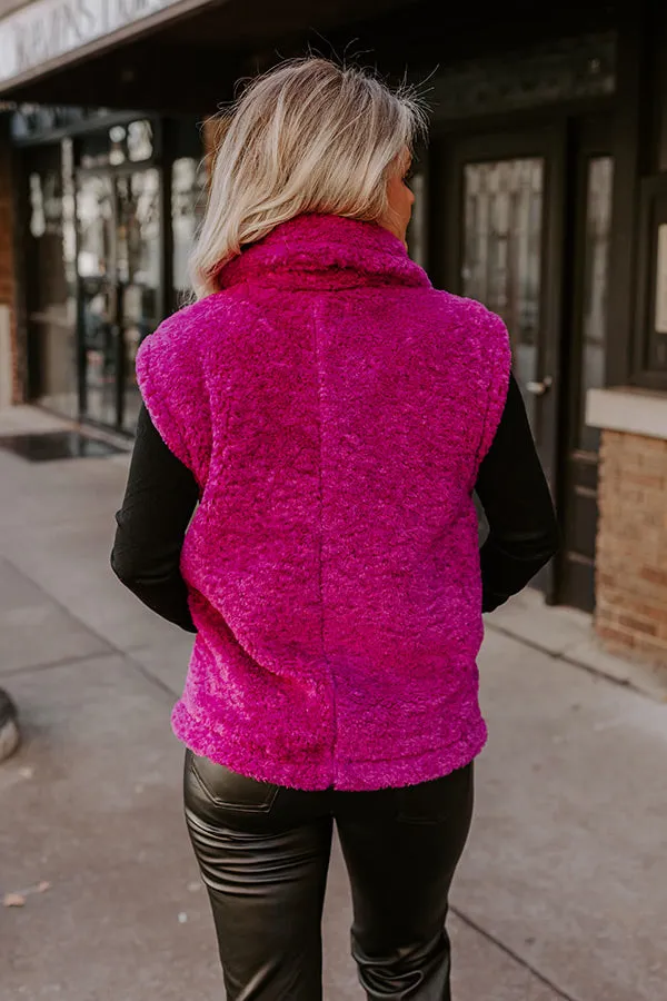 Snuggle Weather Sherpa Vest In Fuchsia