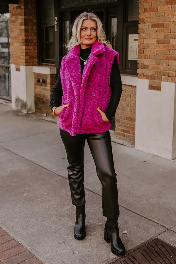 Snuggle Weather Sherpa Vest In Fuchsia