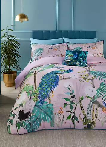 Soiree Peacock Jungle 500 Thread Count Cotton Duvet Cover Set | Kaleidoscope