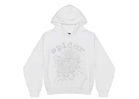 Spider OG Rhinestone Logo White Hoodie