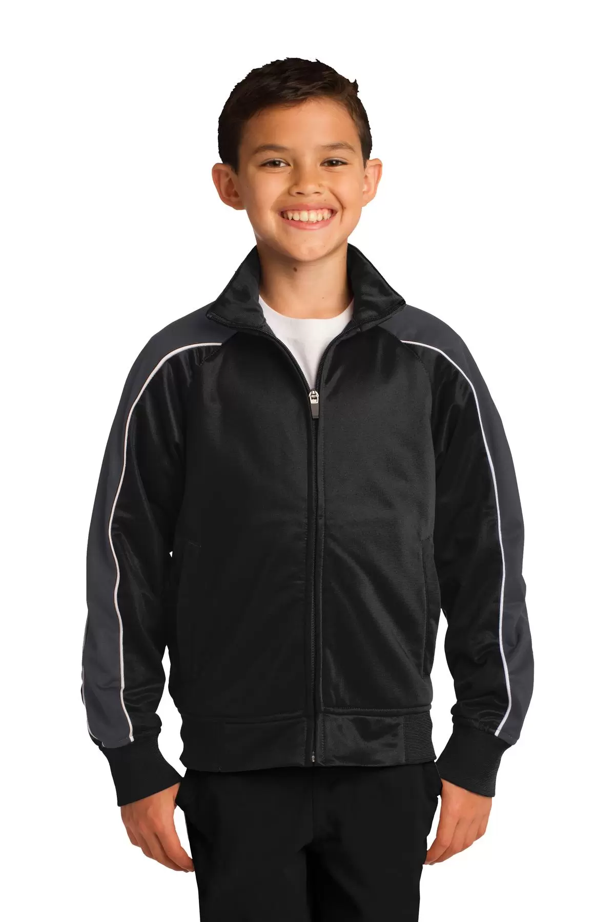 Sport Tek YST92 Sport-Tek Youth Piped Tricot Track Jacket SKU: YST92