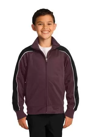 Sport Tek YST92 Sport-Tek Youth Piped Tricot Track Jacket SKU: YST92