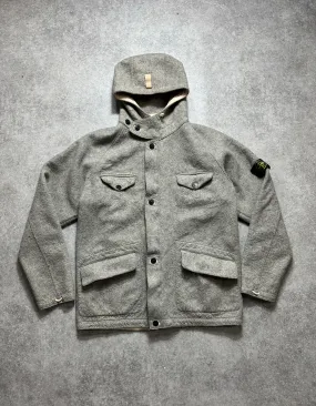 S/S 1988 Stone Island Wool Grey Hooded Jacket