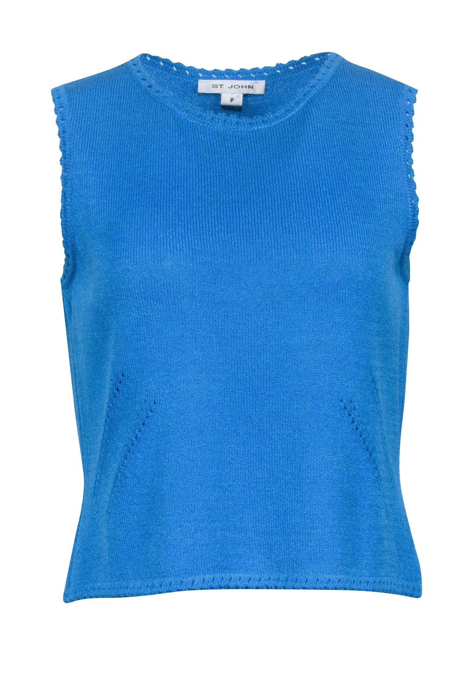 St. John - Blue Sleeveless Knit Top Sz P