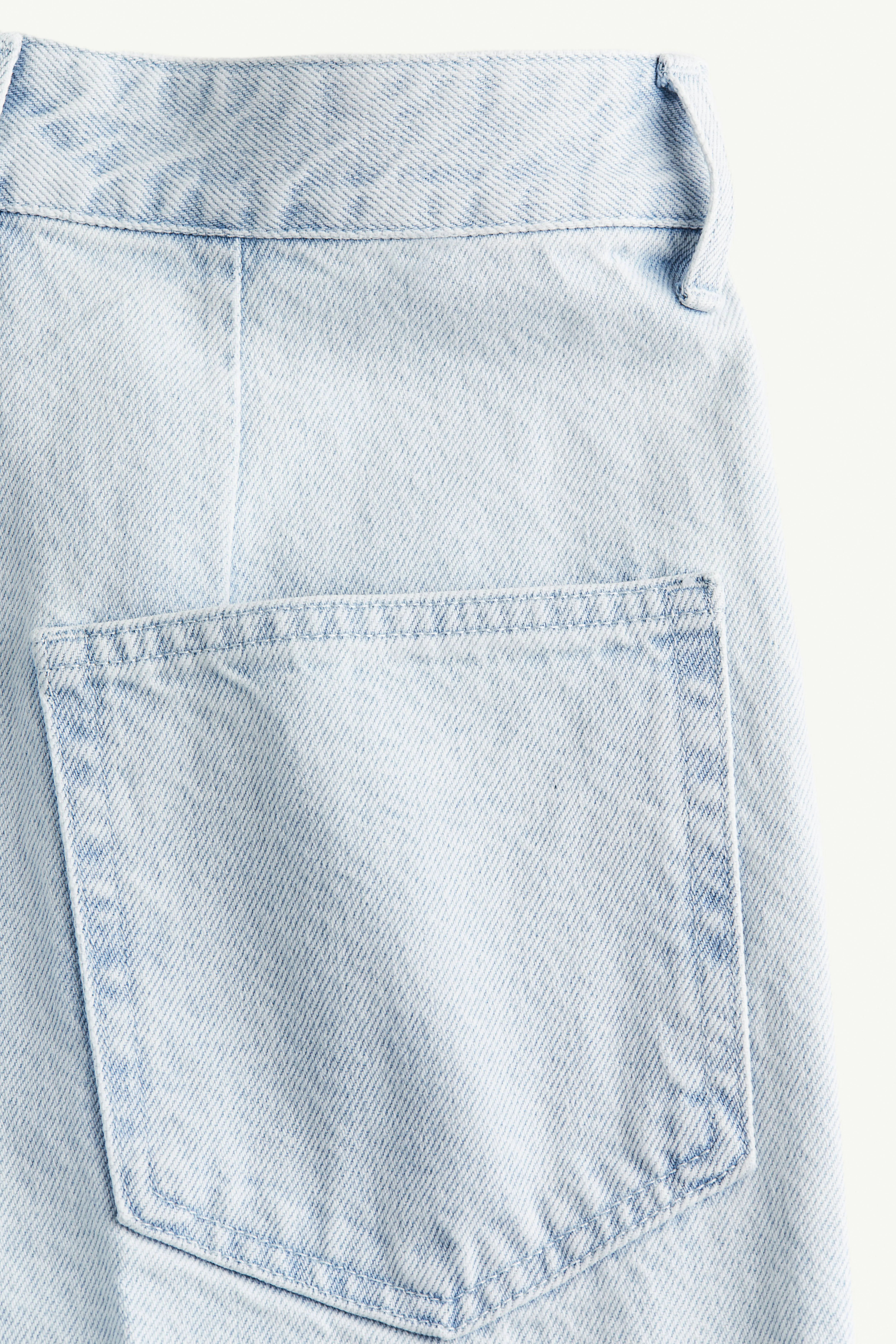 Straight High Fold-up Jeans - High waist - Long - Light denim blue - Ladies | H&M GB