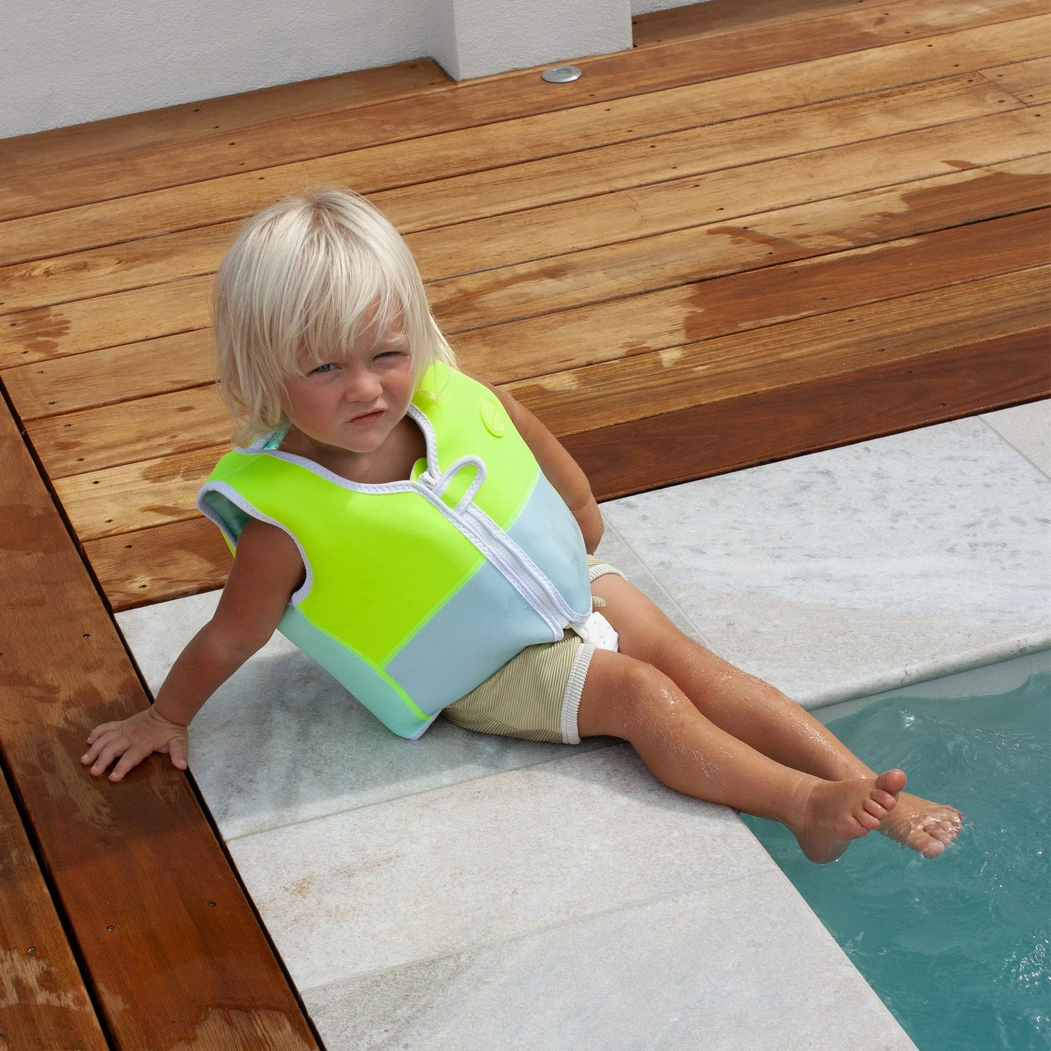 Sunnylife Kids Salty the Shark Swim Vest in Yellow (34cm)