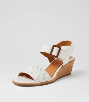 SUPERSOFT Patrol Off White Embossed Leather Sandals