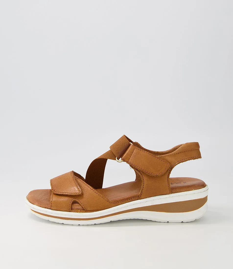 SUPERSOFT Tina2 New Tan Leather Elastic Sandals