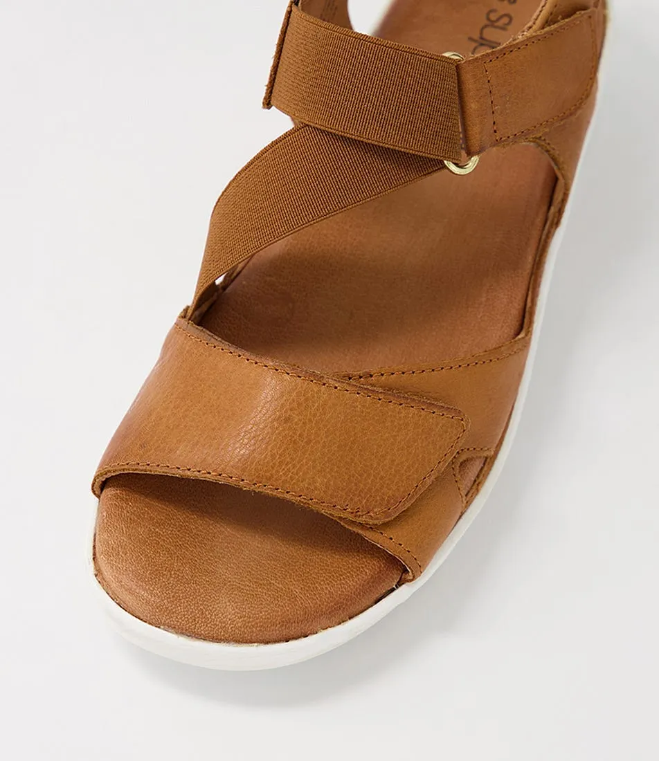 SUPERSOFT Tina2 New Tan Leather Elastic Sandals