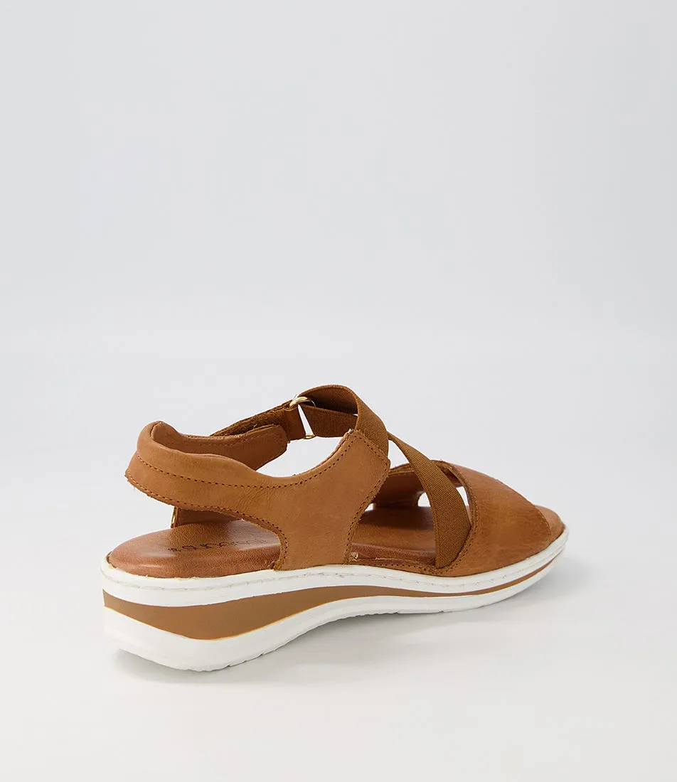 SUPERSOFT Tina2 New Tan Leather Elastic Sandals