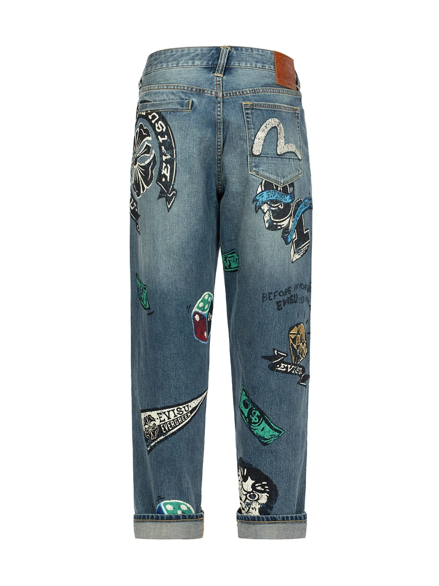 Take A Chance Print Relax Fit Jeans