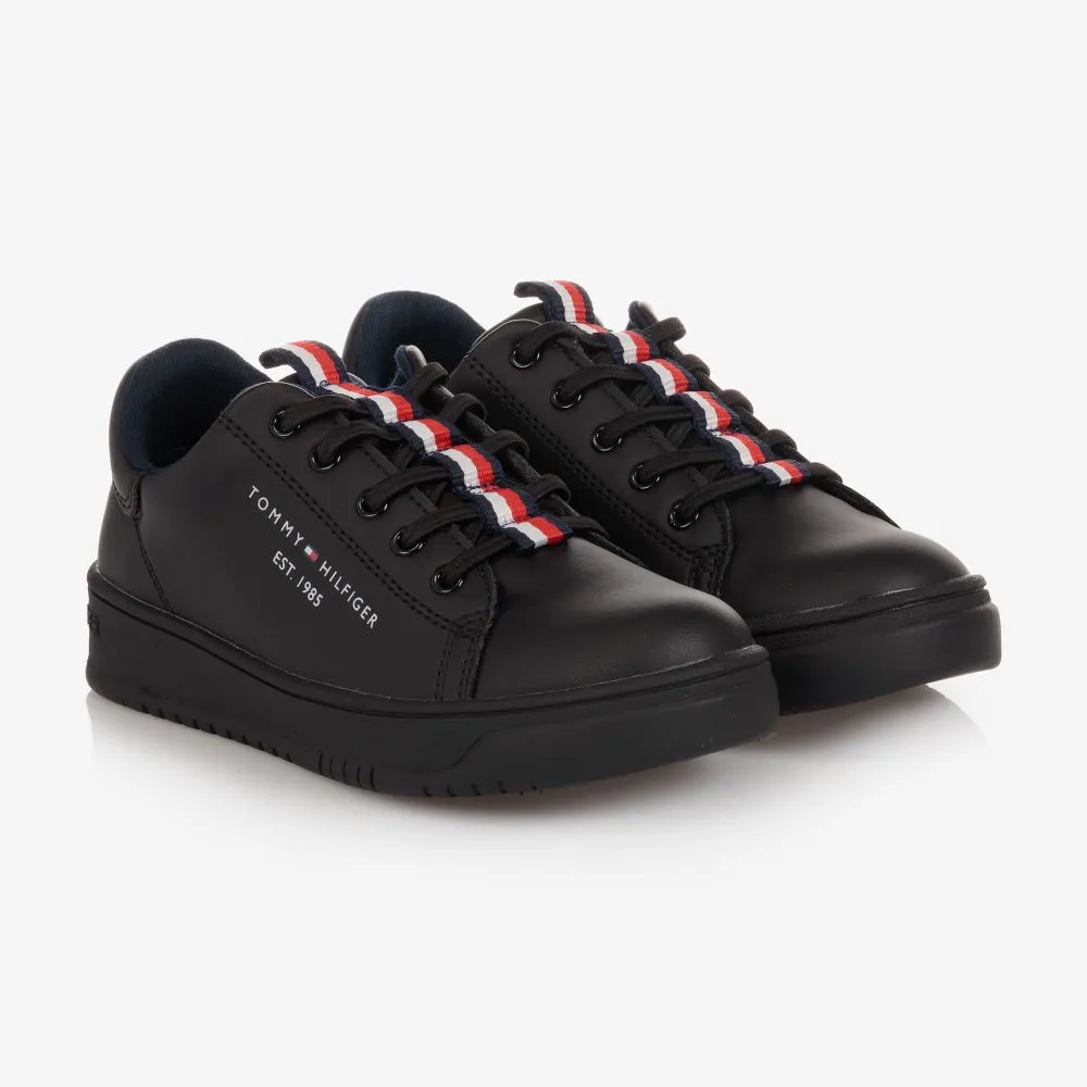 Teen Black Logo Trainers