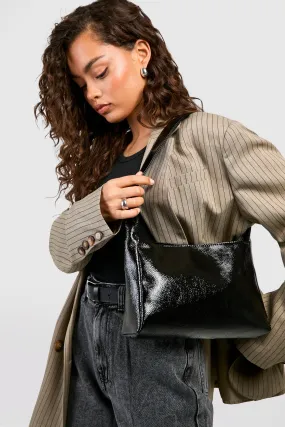 Textured Patent Shoulder Bag