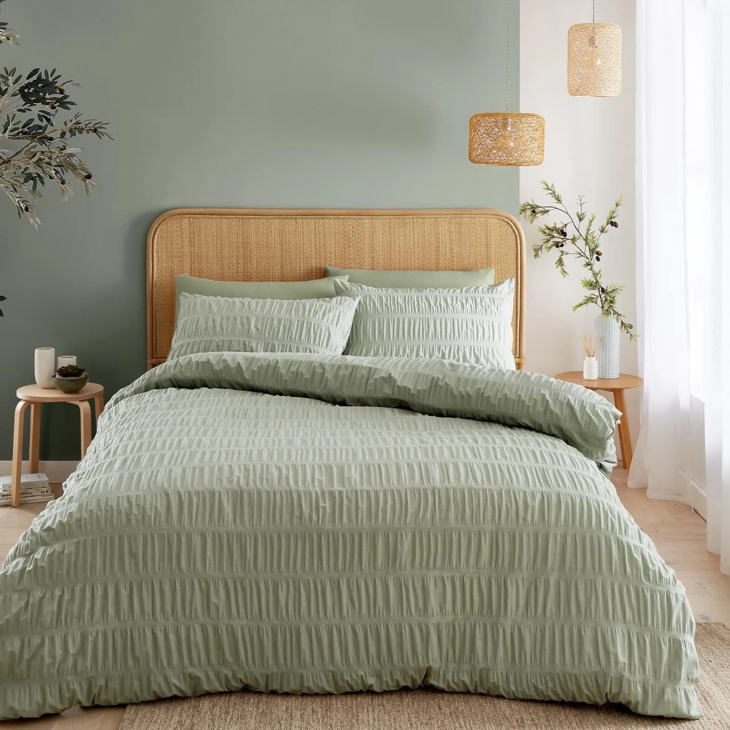 Textured Seersucker Duvet Cover Set