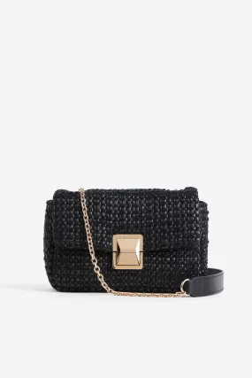 Textured-weave crossbody bag - Black - Ladies | H&M GB