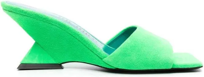 The Attico Cheope 75mm mules Green