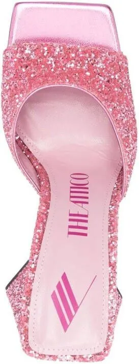 The Attico Devon 115mm sequin-embellished mules Pink