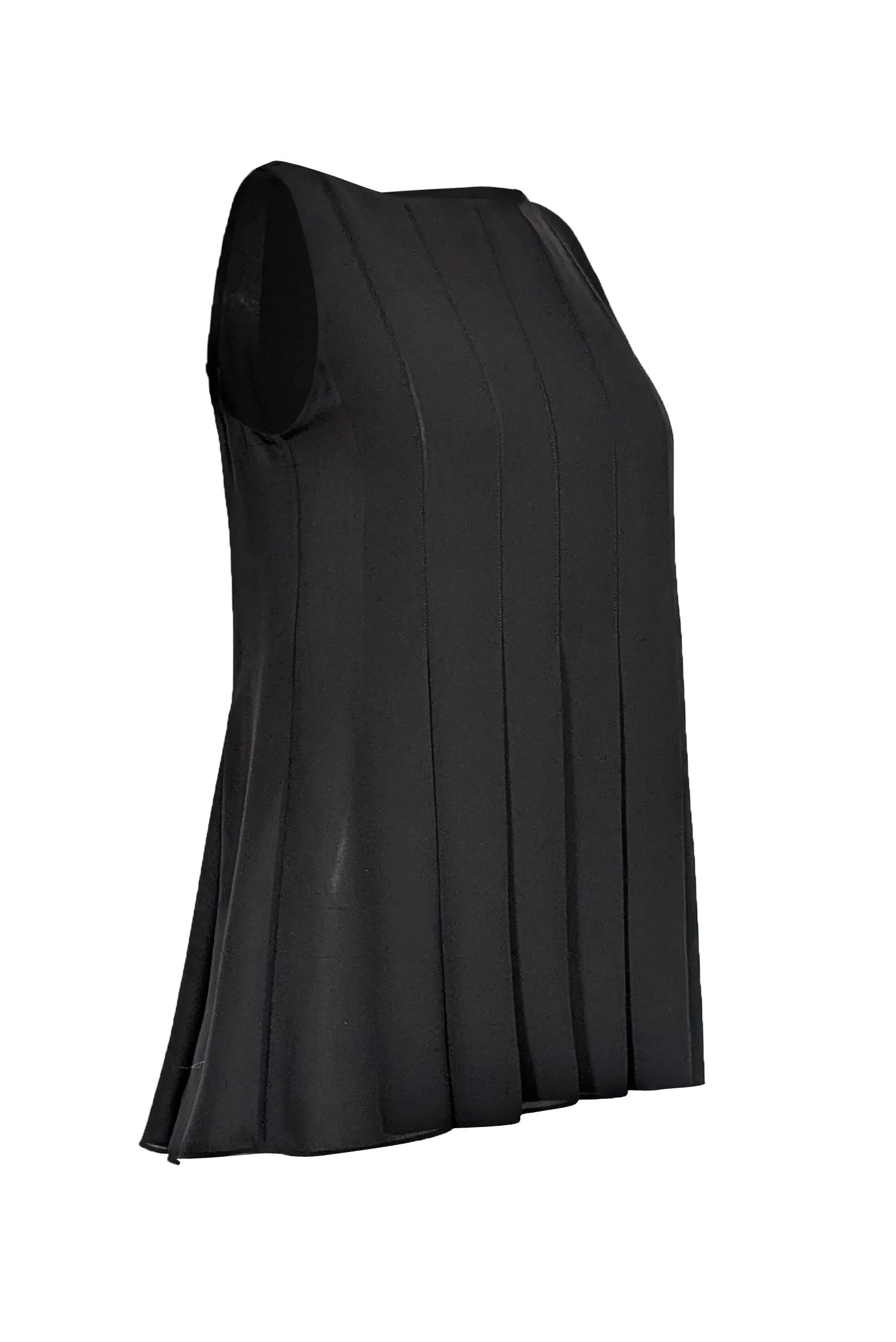 Theory - Black Sleeveless Pleated Top Sz S