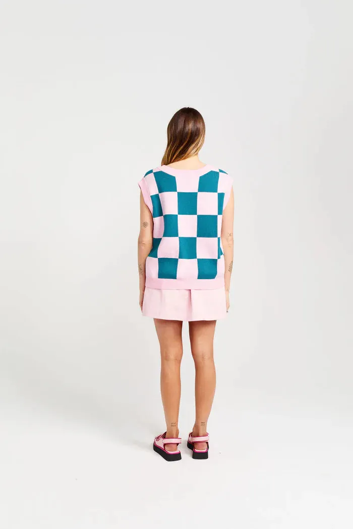 Thing Thing Check It Vest - Teal Candy