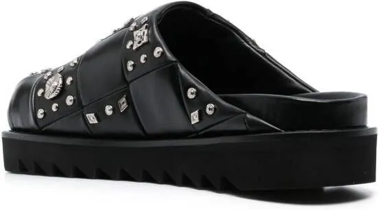 Toga Virilis stud-detailing leather mules Black