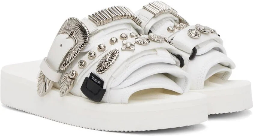 Toga Virilis White Suicoke Edition Moto Sandals