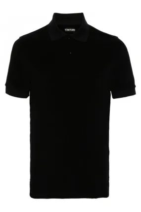 Towelling Short Sleeve Polo Black