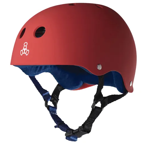 Triple 8 Skateboard Helmet Sweatsaver United Red Rubber Size XL