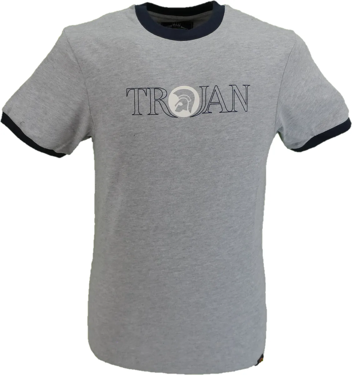 Trojan Records Marl Grey Classic Helmet Outline Logo T-Shirt