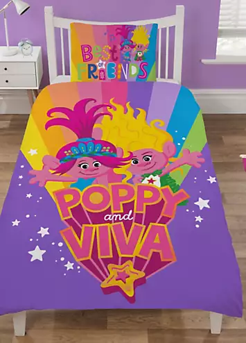 Trolls Poppy & Viva Single Duvet Cover Set | Kaleidoscope