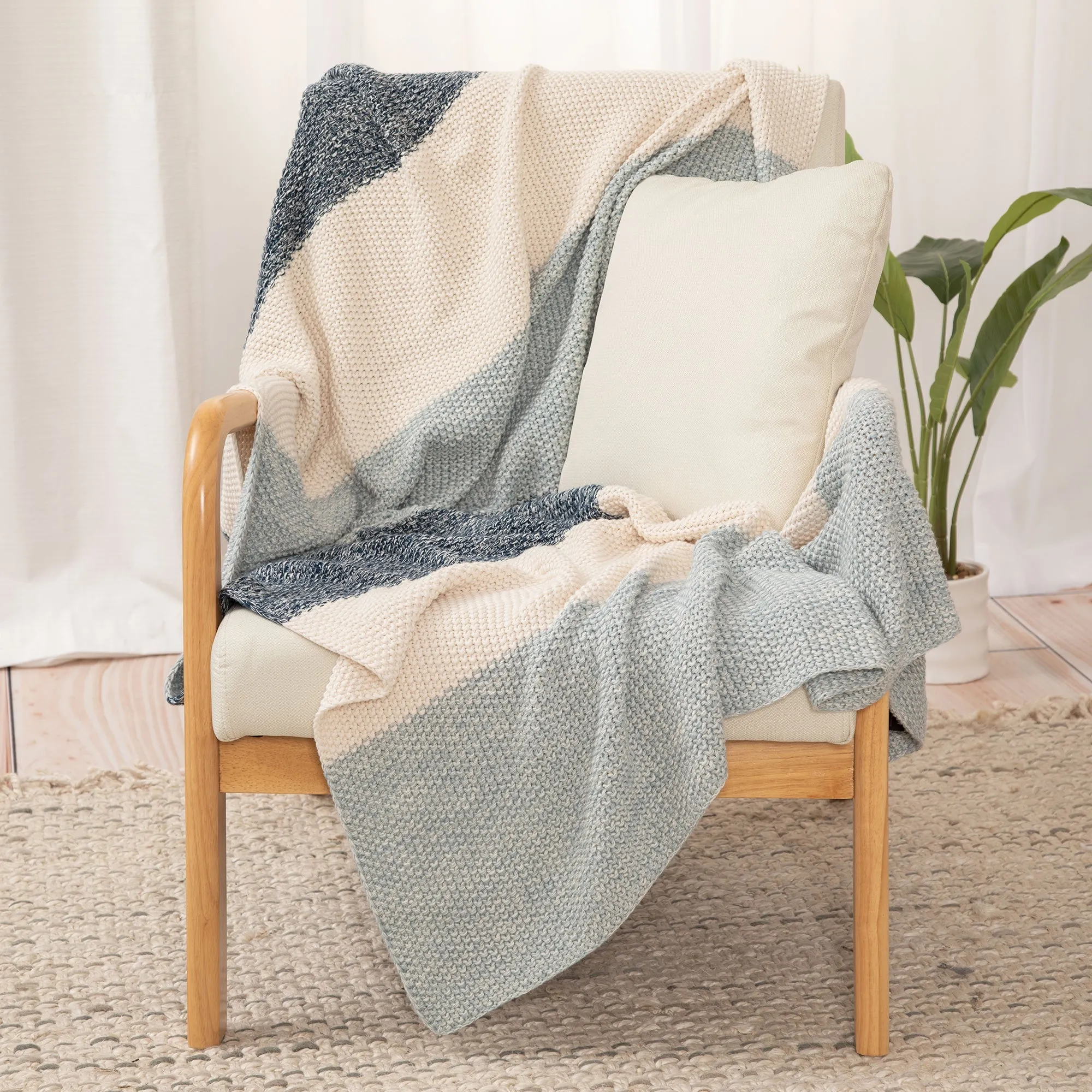 Tropical Dreams Knitted Cotton Throw Blanket