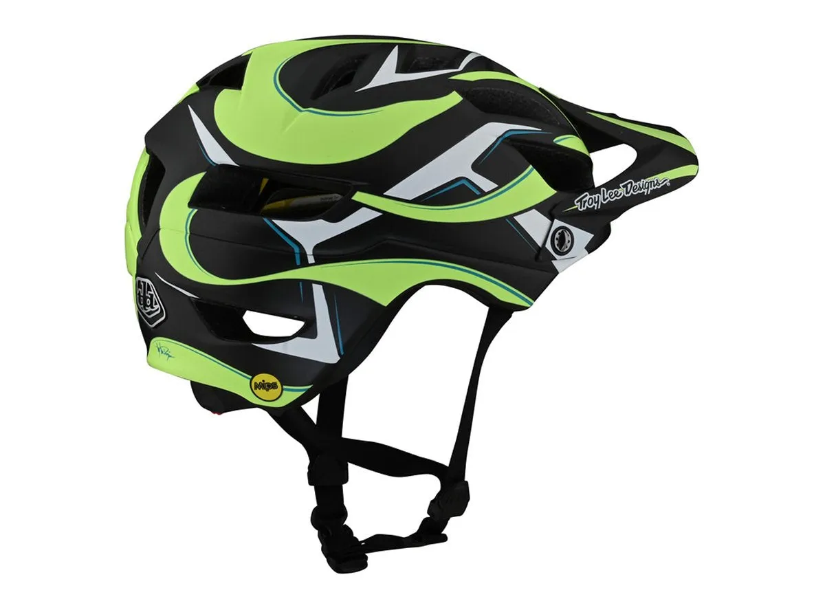 Troy Lee Designs A1 MIPS MTB Helmet - Youth - Welter - Black-Green - 2021