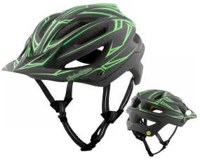 Troy Lee Designs A2 MIPS MTB Helmet - Pinstripe - Black-Green