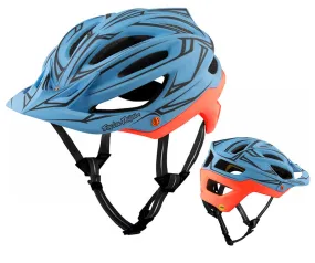 Troy Lee Designs A2 MIPS MTB Helmet - Pinstripe - Blue-Red